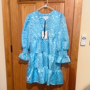 Pomander Place Aqua Floral Dress